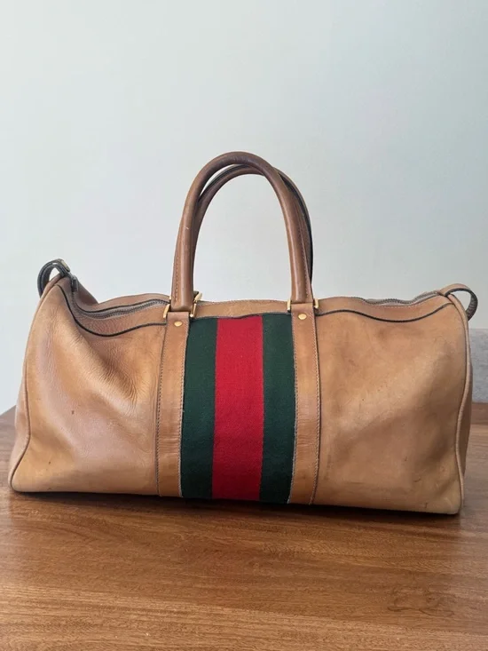 Vintage Gucci Leather Weekender Duffel Bag (project) - Picture 6 of 16